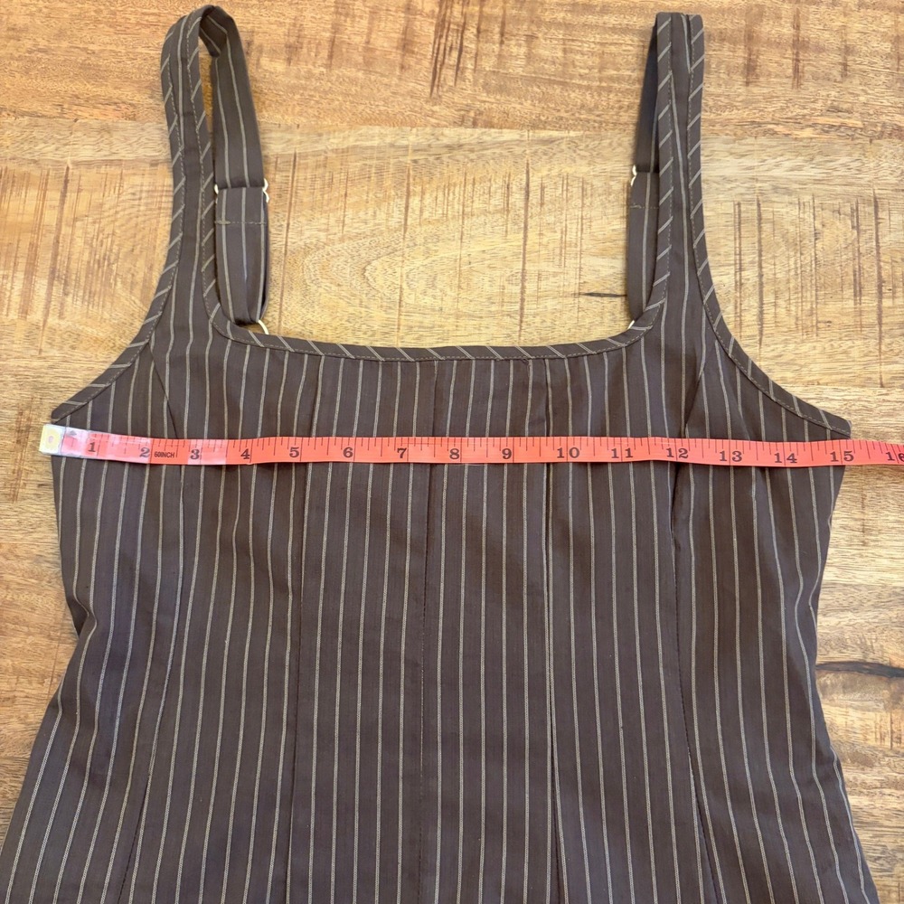 DISSH Riley Chocolate Stripe Midi Dress 4 European Summer Vacation Cotton NWT - Picture 15 of 16